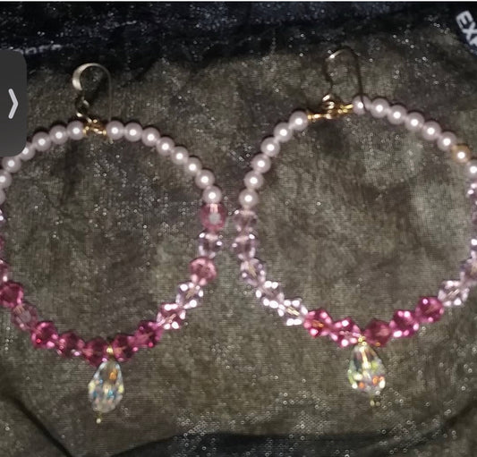 Pink crystal and pearls